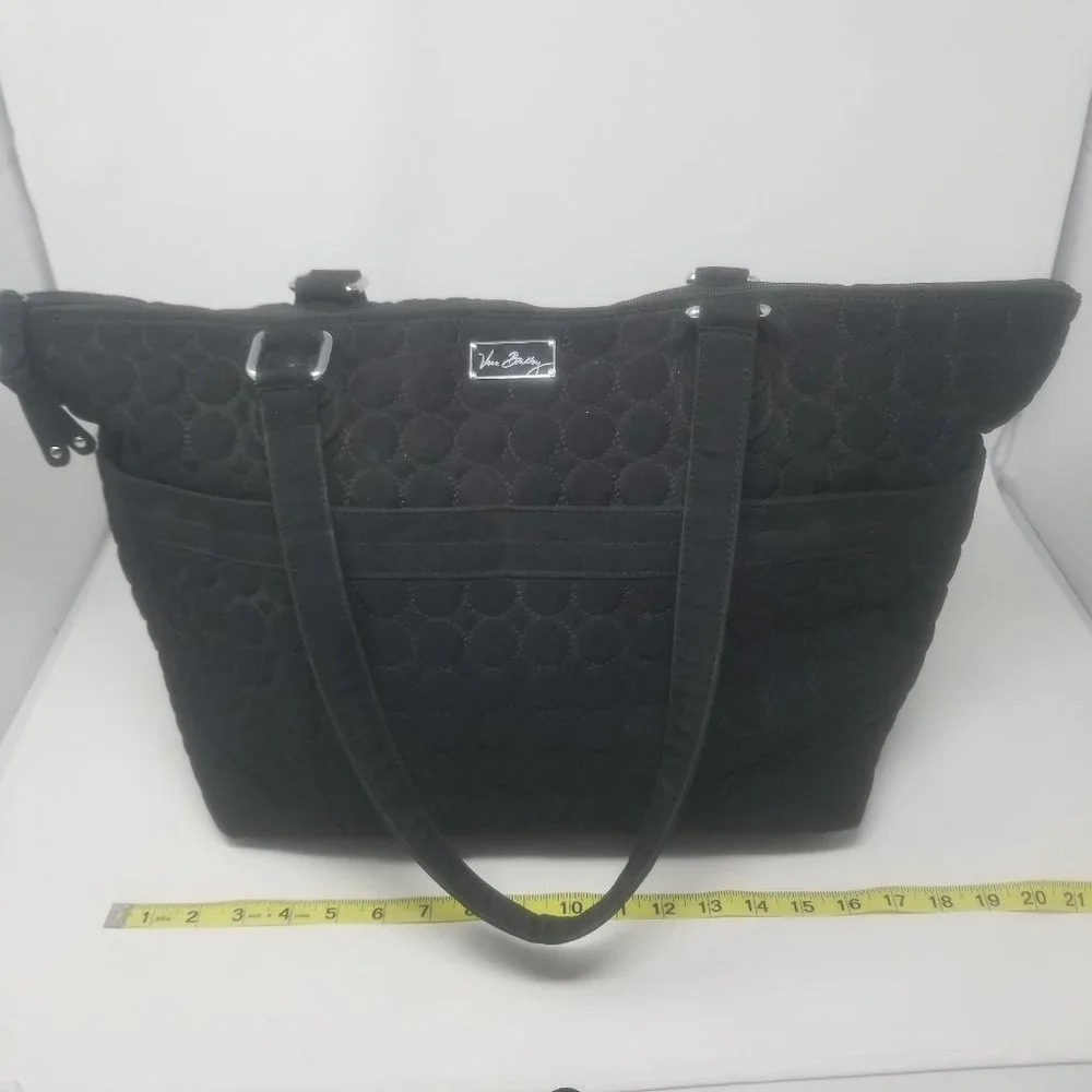 Vera Bradley Ultimate Baby Quilted Performance Twill Black Diaper Bag Change Pad